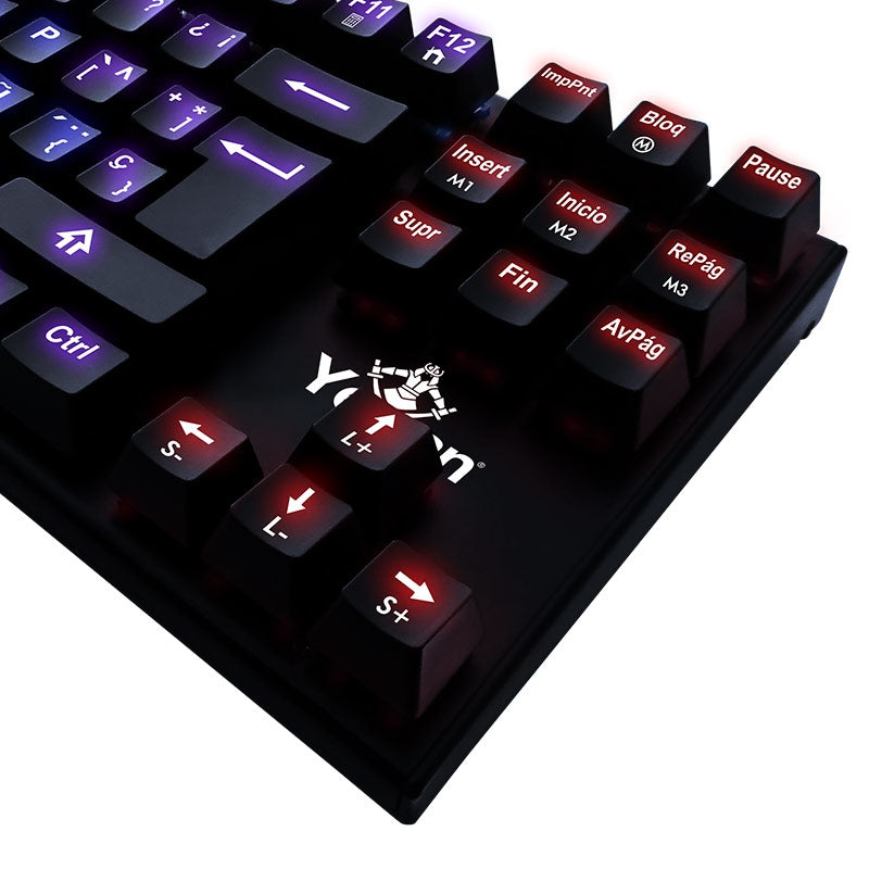 Teclado Gamer Me Swaz Rgb Yeyian Spark Serie 2000 Yat1804 Mecanic Switch Azul