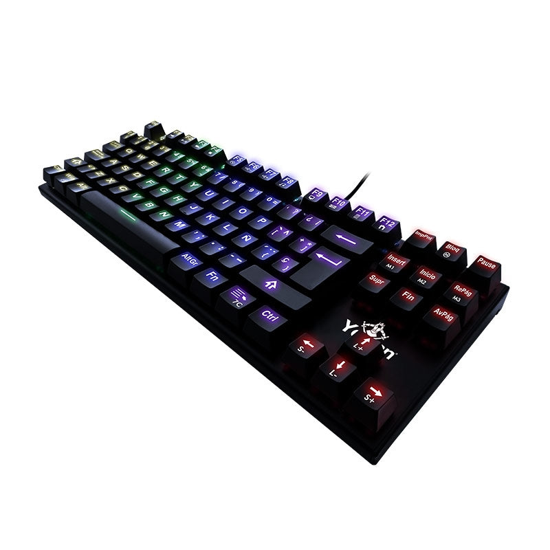 Teclado Gamer Me Swro Rgb Yeyian Spark Serie 2000 Yat1806 Mecanic Switch Rojo