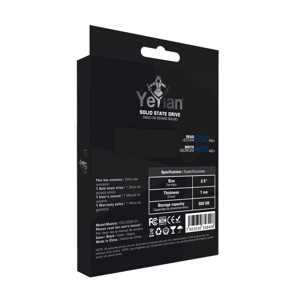 Unidad Ssd Yeyian Valk Serie 3200 500Gb Sata 3 Ycs-50Sp-01 2.5"