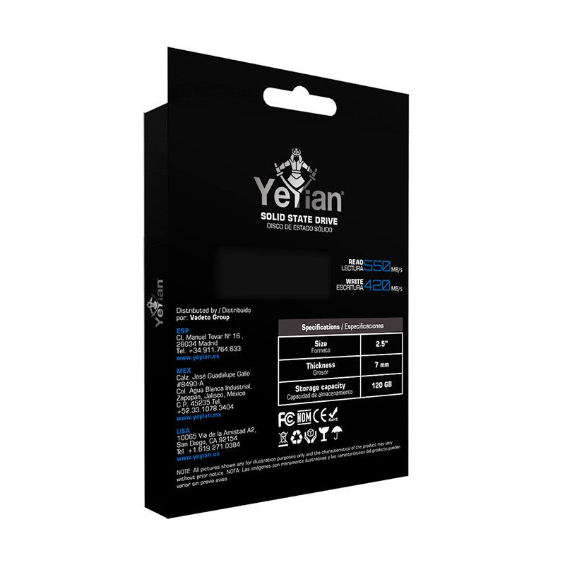 Unidad Ssd Yeyian Ycv-051820-2 Valk, 120Gb, Sata3, 420Mb/S, 2.5"