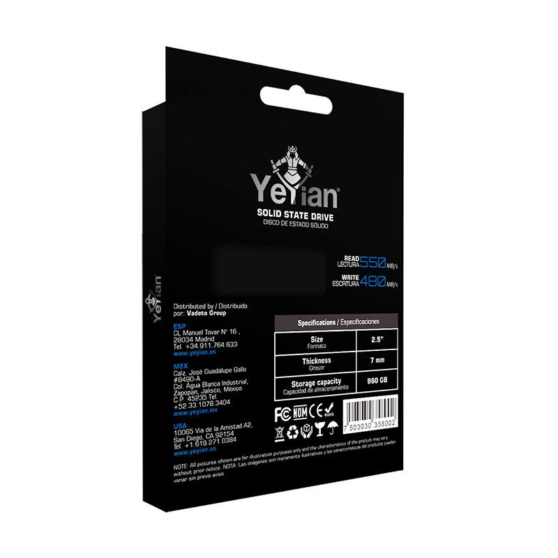 Unidad Ssd Yeyian Ycv-051820-5 Valk, 960Gb, Sata3, 480Mb/S, 2.5"