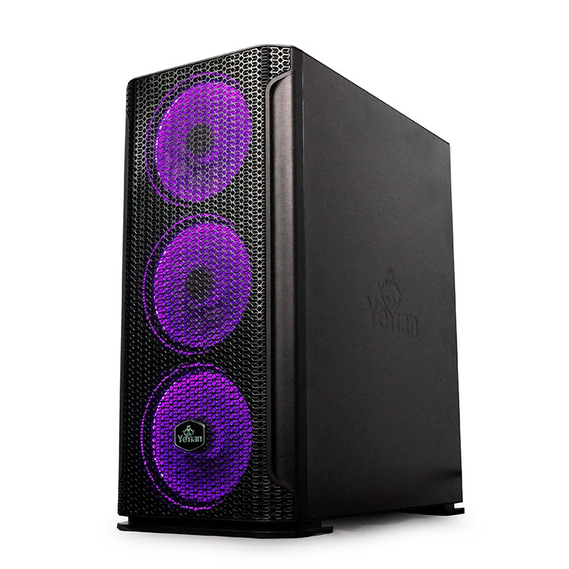 Gabinete Yeyian Ygh-49703 Hollow 2500 Atxc/T 3Ven Argb/Mesh/Usb/Negro