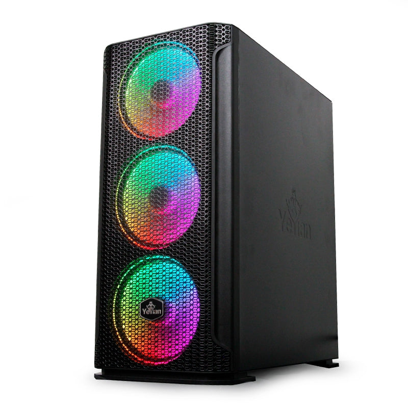 Gabinete Yeyian Ygh-49703 Hollow 2500 Atxc/T 3Ven Argb/Mesh/Usb/Negro