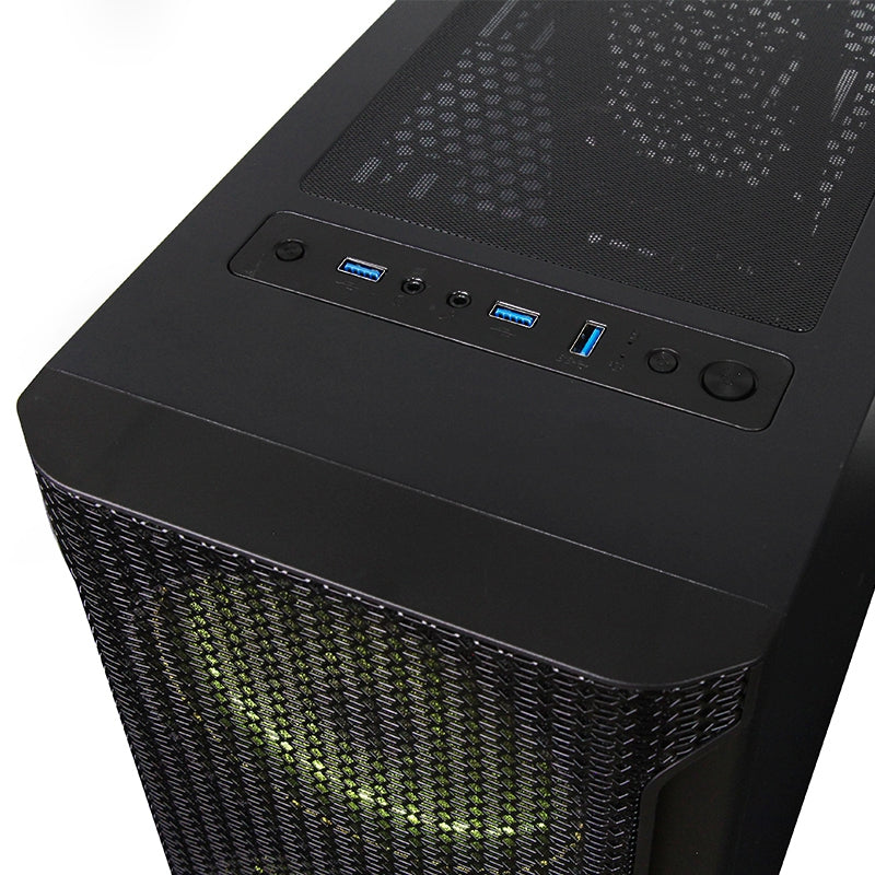 Gabinete Yeyian Ygh-49703 Hollow 2500 Atxc/T 3Ven Argb/Mesh/Usb/Negro