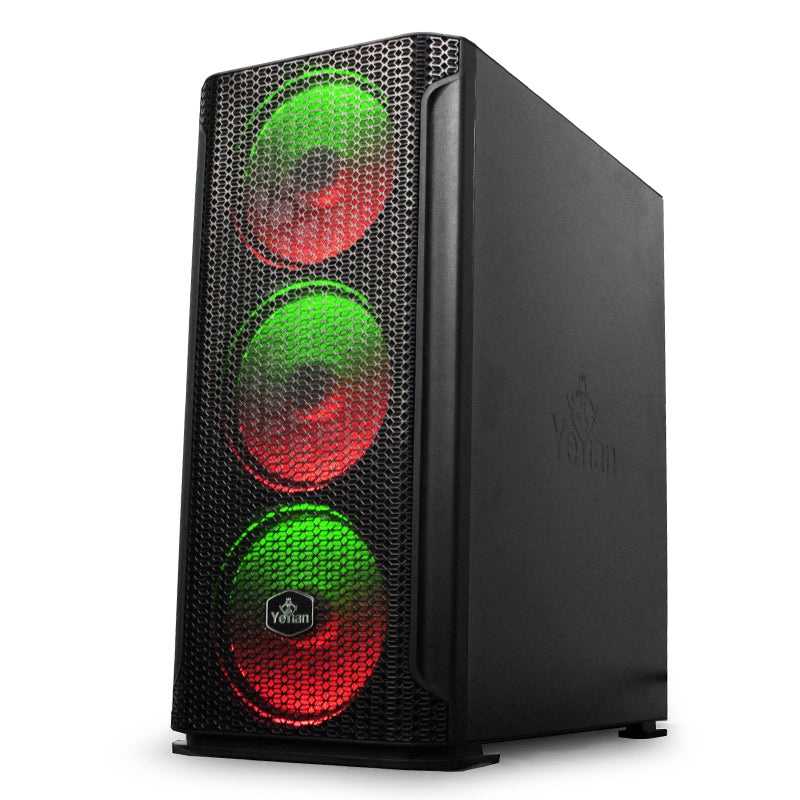 Gabinete Yeyian Ygh-49703 Hollow 2500 Atxc/T 3Ven Argb/Mesh/Usb/Negro