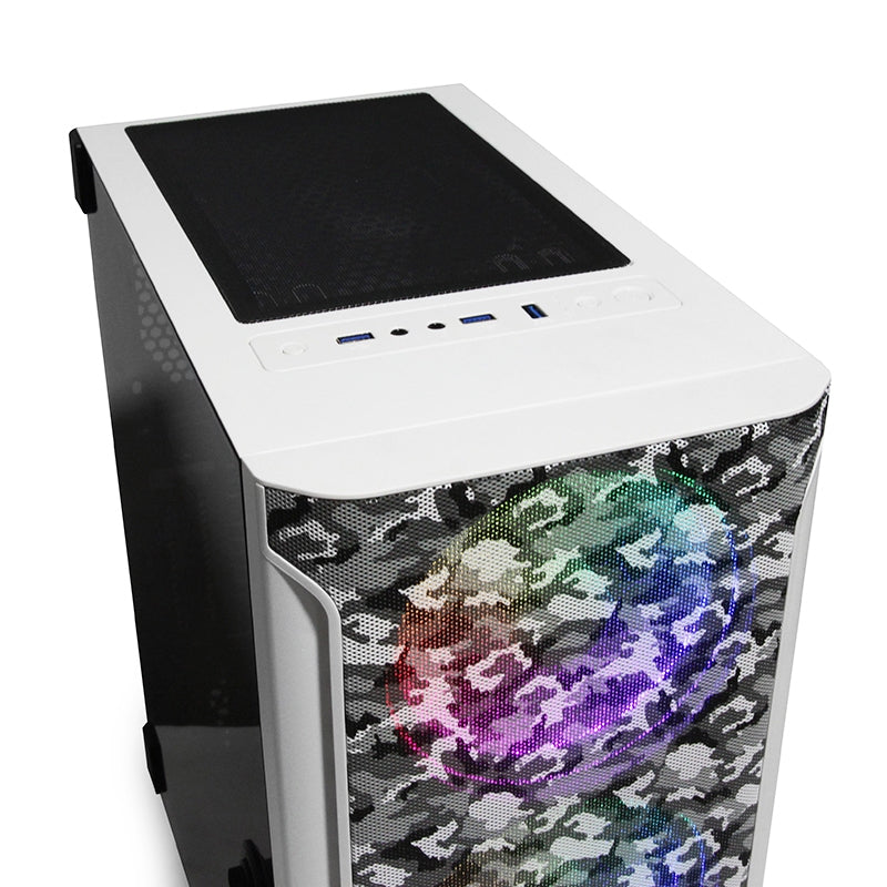 Gabinete Hollow 2500 Atxc/T 3Ven Argb/Mesh/ Yeyian Ygh-49704 Argb/Mesh/Usb/Blanco