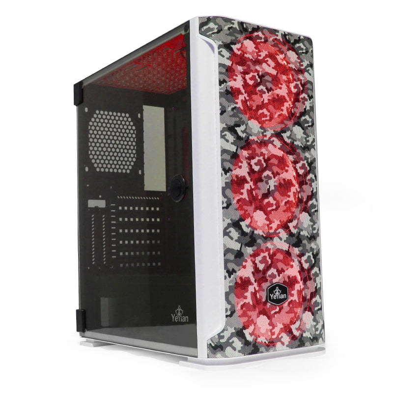 Gabinete Hollow 2500 Atxc/T 3Ven Argb/Mesh/ Yeyian Ygh-49704 Argb/Mesh/Usb/Blanco