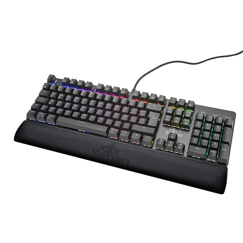 Teclado Gamer Yeyian Ykm-Ergb-03 Kusari Mecanic Switch Café Rgb