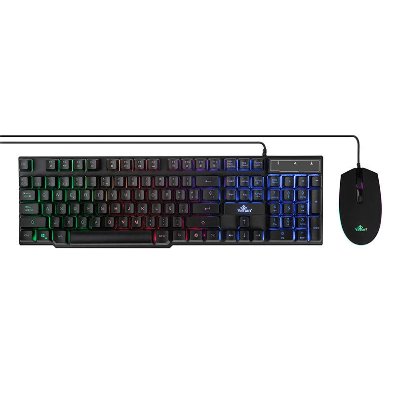 Kit De Teclado Y Mouse Yeyian Ykp-20705 Juego Negro