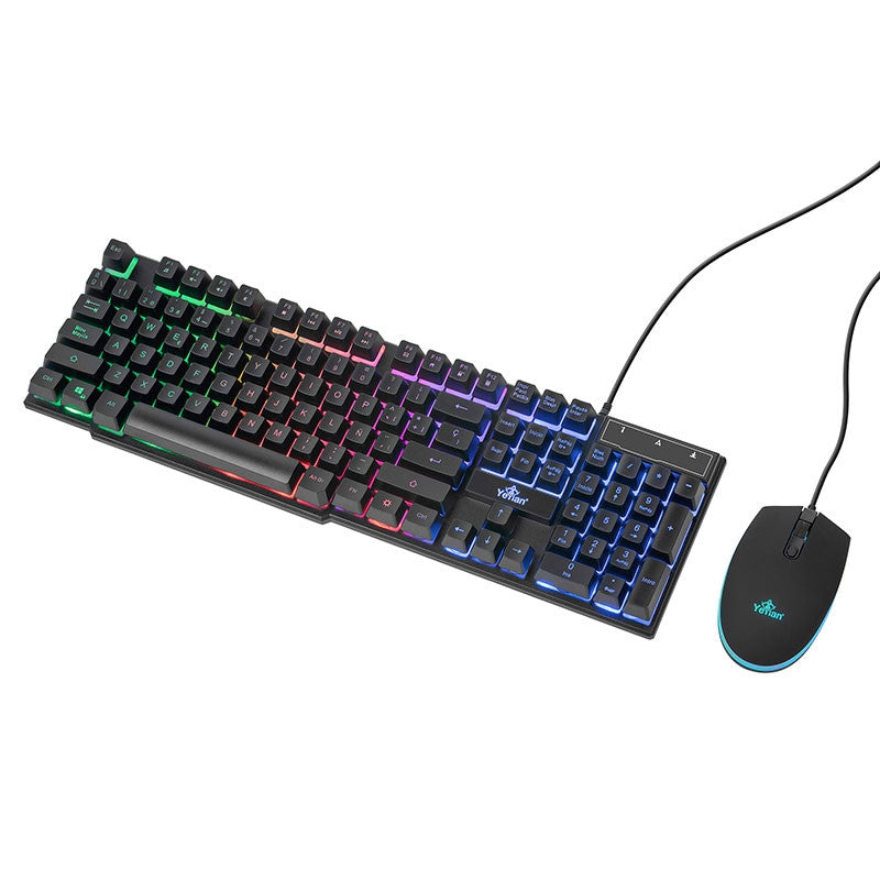 Kit De Teclado Y Mouse Yeyian Ykp-20705 Juego Negro