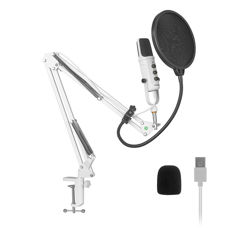 Micrófono Condensador Kit Para Streaming Yeyian Ysa-Uchq-02 80Hz-20000Khz Color Blanco