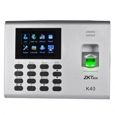 Control De Tiempo Y Asistencia Zk Teco -K40 Zkteco Usb Gris Si